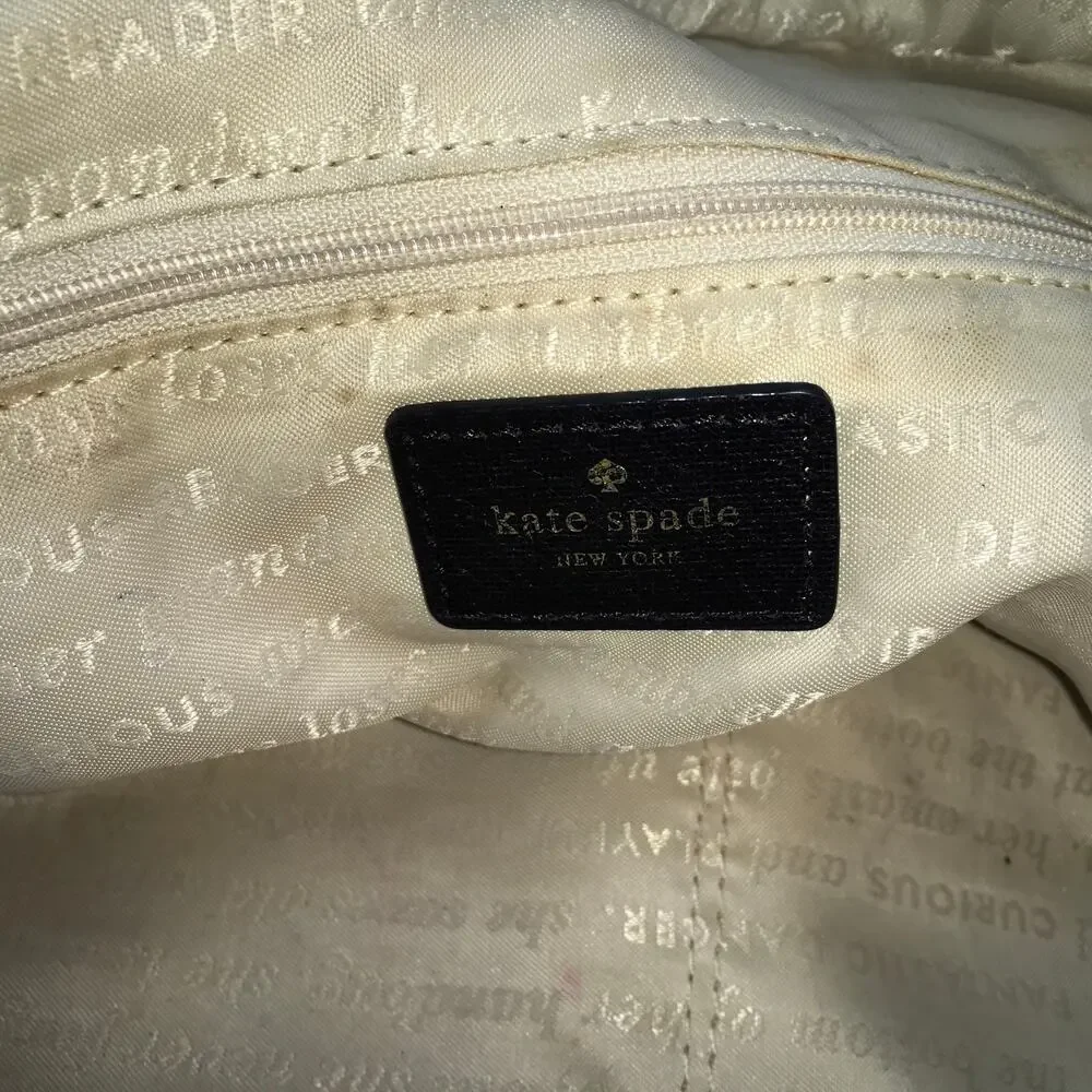 Kate Spade New York Berkshire Road Stevie Black Leather Hobo Satchel Purse Bag